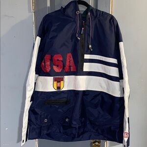 Chaps Navy Windbreaker Jacket